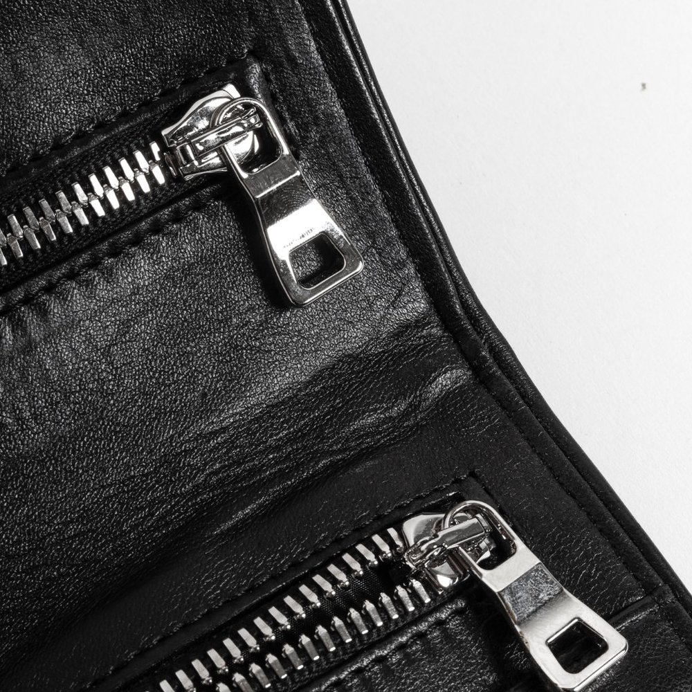 Balmain Black White Stripe Clutch Silver Tone Hardware - Picture 10 of 10